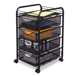 Safco® Onyx Mesh Mobile File With Four Supply Drawers, 15.75w X 17d X 27h, Black freeshipping - TVN Wholesale 