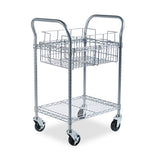 Safco® Wire Mail Cart, 600-lb Capacity, 18.75w X 26.75d X 38.5h, Metallic Gray freeshipping - TVN Wholesale 