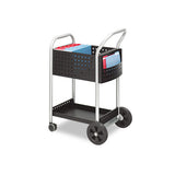 Safco® Scoot Mail Cart, One-shelf, 22w X 27d X 40.5h, Black-silver freeshipping - TVN Wholesale 