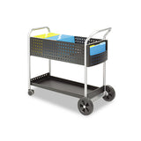 Safco® Scoot Mail Cart, One-shelf, 22.5w X 39.5d X 40.75h, Black-silver freeshipping - TVN Wholesale 