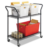 Safco® Wire Utility Cart, Two-shelf, 43.75w X 19.25d X 40.5h, Black freeshipping - TVN Wholesale 