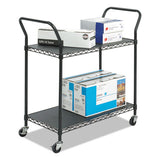 Safco® Wire Utility Cart, Two-shelf, 43.75w X 19.25d X 40.5h, Black freeshipping - TVN Wholesale 