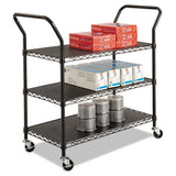 Safco® Wire Utility Cart, Three-shelf, 43.75w X 19.25d X 40.5h, Black freeshipping - TVN Wholesale 