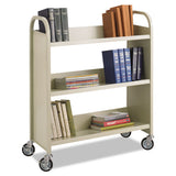 Safco® Steel Book Cart, Six-shelf, 36w X 18.5d X 43.5h, Sand freeshipping - TVN Wholesale 