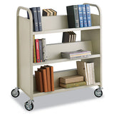Safco® Steel Book Cart, Six-shelf, 36w X 18.5d X 43.5h, Sand freeshipping - TVN Wholesale 