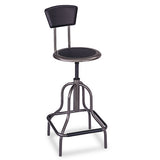 Safco® Diesel Industrial Stool With Back, Supports Up To 250 Lb, 22" To 27" Seat Height, Pewter freeshipping - TVN Wholesale 