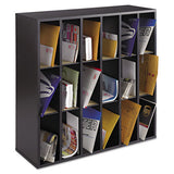 Safco® Wood Mail Sorter With Adjustable Dividers, Stackable, 18 Compartments, Black freeshipping - TVN Wholesale 