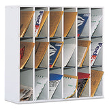 Safco® Wood Mail Sorter With Adjustable Dividers, Stackable, 18 Compartments, Gray freeshipping - TVN Wholesale 