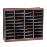 Safco® Wood-fiberboard E-z Stor Sorter, 36 Sections, 40 X 11 3-4 X 32 1-2, Mahogany freeshipping - TVN Wholesale 