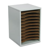 Safco® Wood Vertical Desktop Literature Sorter, 11 Sections 10 5-8 X 11 7-8 X 16, Gray freeshipping - TVN Wholesale 