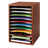 Safco® Wood Vertical Desktop Sorter, 11 Sections 10 5-8 X 11 7-8 X 16, Medium Oak freeshipping - TVN Wholesale 
