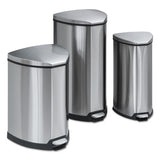 Safco® Step-on Waste Receptacle, Triangular, Stainless Steel, 4 Gal, Chrome-black freeshipping - TVN Wholesale 