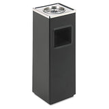 Safco® Ash 'n Trash Sandless Urn, Square, Stainless Steel, 3 Gal, Black-chrome freeshipping - TVN Wholesale 