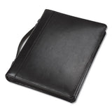 Samsill® Leather Multi-ring Zippered Portfolio, Two-part, 1" Cap, 11 X 13 1-2, Black freeshipping - TVN Wholesale 