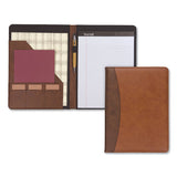 Samsill® Two-tone Padfolio With Spine Accent, 10 3-5w X 14 1-4h, Polyurethane, Tan-brown freeshipping - TVN Wholesale 