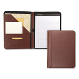 Samsill® Contrast Stitch Leather Padfolio, 8 1-2 X 11, Leather, Black freeshipping - TVN Wholesale 