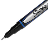 Sharpie® Water-resistant Ink Porous Point Pen, Stick, Fine 0.4 Mm, Blue Ink, Black-gray-blue Barrel, Dozen freeshipping - TVN Wholesale 