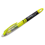Liquid Pen Style Highlighters, Fluorescent Yellow Ink, Chisel Tip, Yellow-black-clear Barrel, Dozen