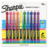 Liquid Pen Style Highlighters, Fluorescent Pink Ink, Chisel Tip, Pink-black-clear Barrel, Dozen
