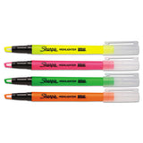 Clearview Tank-style Highlighter, Assorted Ink Colors, Chisel Tip, Assorted Barrel Colors, 4-set