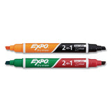 EXPO® 2-in-1 Dry Erase Markers, Medium Chisel Tip, Assorted Colors, 2-pack freeshipping - TVN Wholesale 