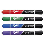 EXPO® 2-in-1 Dry Erase Markers, Fine-broad Chisel Tips, Assorted Primary Colors, 4-pack freeshipping - TVN Wholesale 