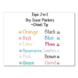 2-in-1 Dry Erase Markers, Medium Chisel Tip, Assorted Colors, 6-pack