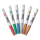 Sharpie® Metallic Fine Point Permanent Markers, Fine Bullet Tip, Blue-green-red, 6-pack freeshipping - TVN Wholesale 