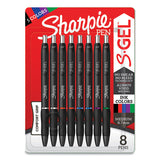 Sharpie® S-Gel™ S-gel High-performance Gel Pen, Retractable, Medium 0.7 Mm, Five Assorted Ink Colors, Black Barrel, 8-pack freeshipping - TVN Wholesale 