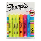 Tank Style Highlighters, Assorted Ink Colors, Chisel Tip, Assorted Barrel Colors, 6-set