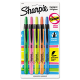 Sharpie® Retractable Highlighters, Assorted Ink Colors, Chisel Tip, Assorted Barrel Colors, 5-set freeshipping - TVN Wholesale 
