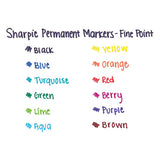 Sharpie® Fine Tip Permanent Marker, Fine Bullet Tip, Blue, Dozen freeshipping - TVN Wholesale 