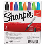 Sharpie® Fine Tip Permanent Marker, Fine Bullet Tip, Assorted Colors, 8-set freeshipping - TVN Wholesale 