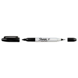 Sharpie® Twin-tip Permanent Marker, Extra-fine-fine Bullet Tips, Black, Dozen freeshipping - TVN Wholesale 