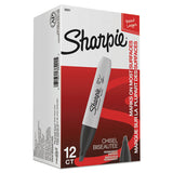Sharpie® Chisel Tip Permanent Marker, Medium Chisel Tip, Black, Dozen freeshipping - TVN Wholesale 
