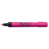4009 Chisel Tip Highlighter, Pink Ink, Chisel Tip, Pink-black Barrel, Dozen