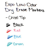 EXPO® Low-odor Dry Erase Marker Starter Set, Broad Chisel Tip, Assorted Colors, 4-set freeshipping - TVN Wholesale 