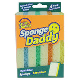 Scrub Daddy® Sponge Daddy Dual-sided Sponge, 3.38 X 5.56, 2.63" Thick, Assorted Colors, 4-pack, 20 Packs-carton freeshipping - TVN Wholesale 