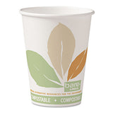 Bare By Solo Eco-forward Pla Paper Hot Cups, 16 Oz, Leaf Design, White-green-orange, 1,000-carton