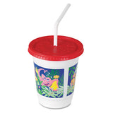 Dart® Plastic Kids' Cups With Lids-straws, 12 Oz, Jungle Print, 250 Cups, 250 Lids, 250 Straws-carton freeshipping - TVN Wholesale 