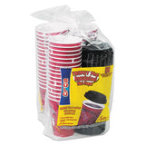 Trophy Plus Dual Temperature Insulated Cups And Lids Combo Pack, 12 Oz, Brown, 50 Cups And Lids-pack