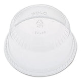Soloserve Flat-top Dome Cup Lids, Fits 5 Oz To 8 Oz Containers, Clear, 50-pack 20 Packs-carton