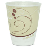 Trophy Plus Dual Temperature Insulated Cups In Symphony Design, 8 Oz, Beige, 1,000-carton