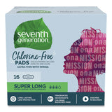 Seventh Generation® Chlorine-free Ultra Thin Pads With Wings, Super Long, 16-pack, 6 Packs-carton freeshipping - TVN Wholesale 