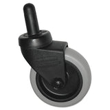 Rubbermaid® Commercial Replacement Swivel Bayonet Casters, 4" Wheel, Thermoplastic Rubber, Black freeshipping - TVN Wholesale 