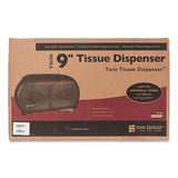 San Jamar® Twin 9" Jumbo Tissue Dispenser, 19 X 5 1-4 X 12, Transparent Black Pearl freeshipping - TVN Wholesale 