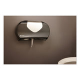 San Jamar® Twin Jumbo Bath Tissue Dispenser,20 1-14x5 7-8x11 9-10, Blk-faux Stainless Steel freeshipping - TVN Wholesale 