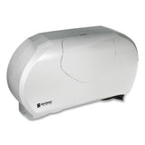 San Jamar® Twin Jumbo Bath Tissue Dispenser, 19 1-4 X 6 X 12 1-4, Faux Stainless Steel freeshipping - TVN Wholesale 