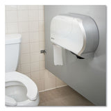 San Jamar® Twin Jumbo Bath Tissue Dispenser, 19 1-4 X 6 X 12 1-4, Faux Stainless Steel freeshipping - TVN Wholesale 