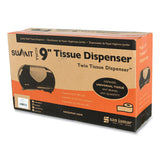 San Jamar® Twin Jumbo Bath Tissue Dispenser, 19 1-4 X 6 X 12 1-4, Faux Stainless Steel freeshipping - TVN Wholesale 